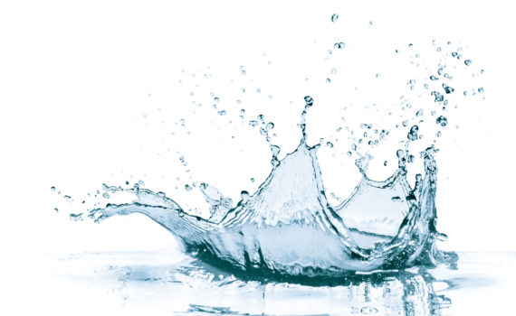 Water splash isolated on white background.